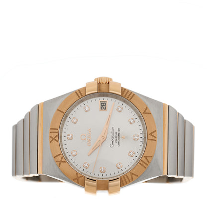 Omega Stainless Steel 18K Red Gold Diamond 35mm Constellation Co-Axial Automatic Watch 123.20.35.20.52.001 2 of 5