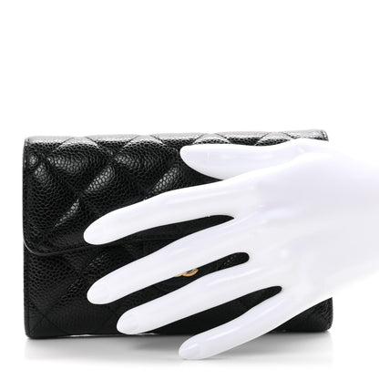 Chanel Caviar Quilted Medium Flap Wallet Black 2 of 9