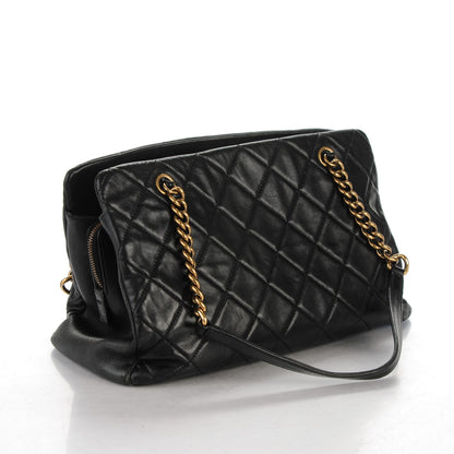 Chanel Calfskin Quilted Small CC Crown Tote Black 3 of 7