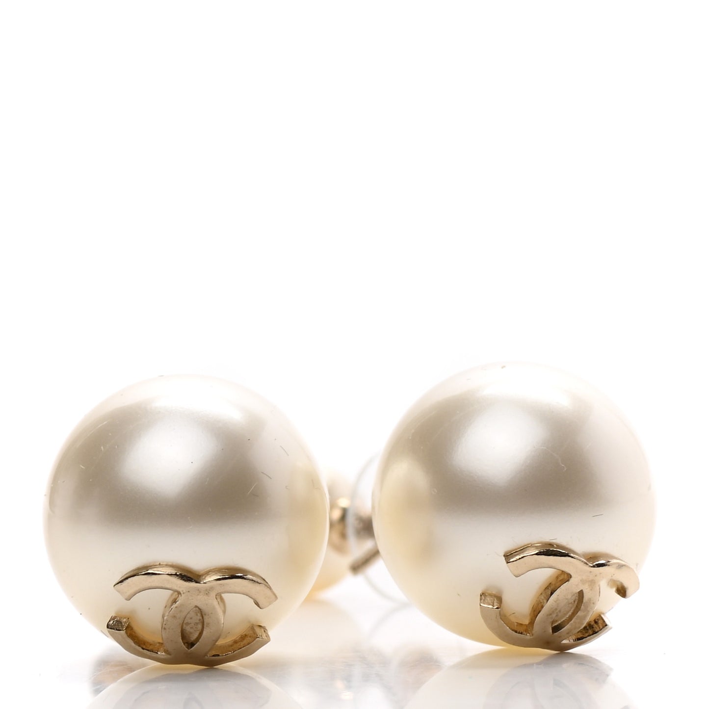 Pearl CC Dangle Earrings Gold