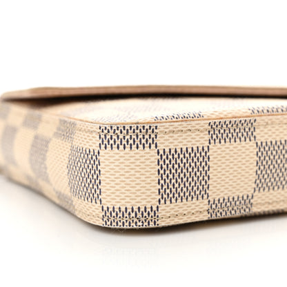 Louis Vuitton Damier Azur Pochette Felicie Chain Wallet Rose Ballerine 10 of 20