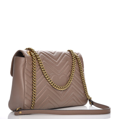 Gucci Calfskin Matelasse Medium GG Marmont Shoulder Bag Porcelain Rose 3 of 8