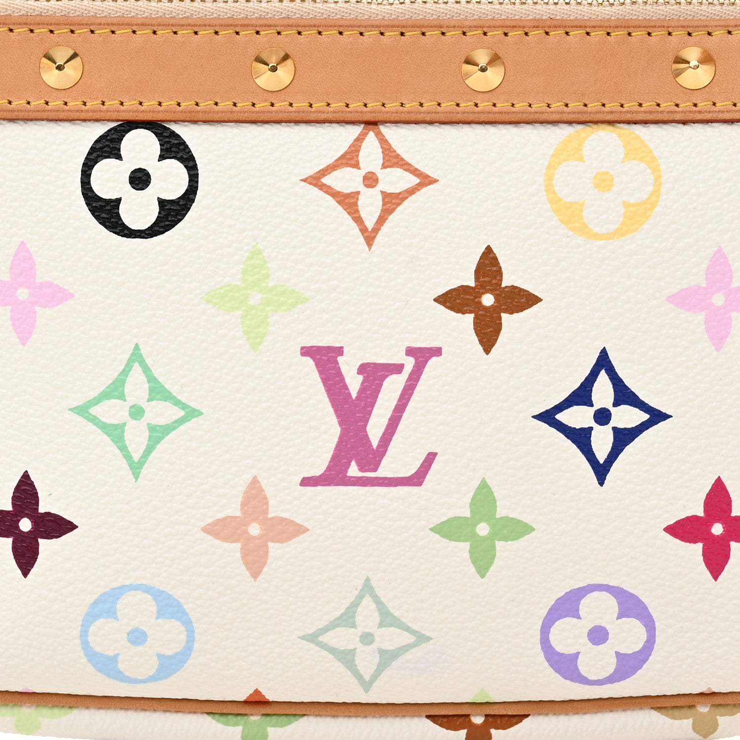 Louis Vuitton Monogram Multicolor Pochette Accessories White 9 of 11