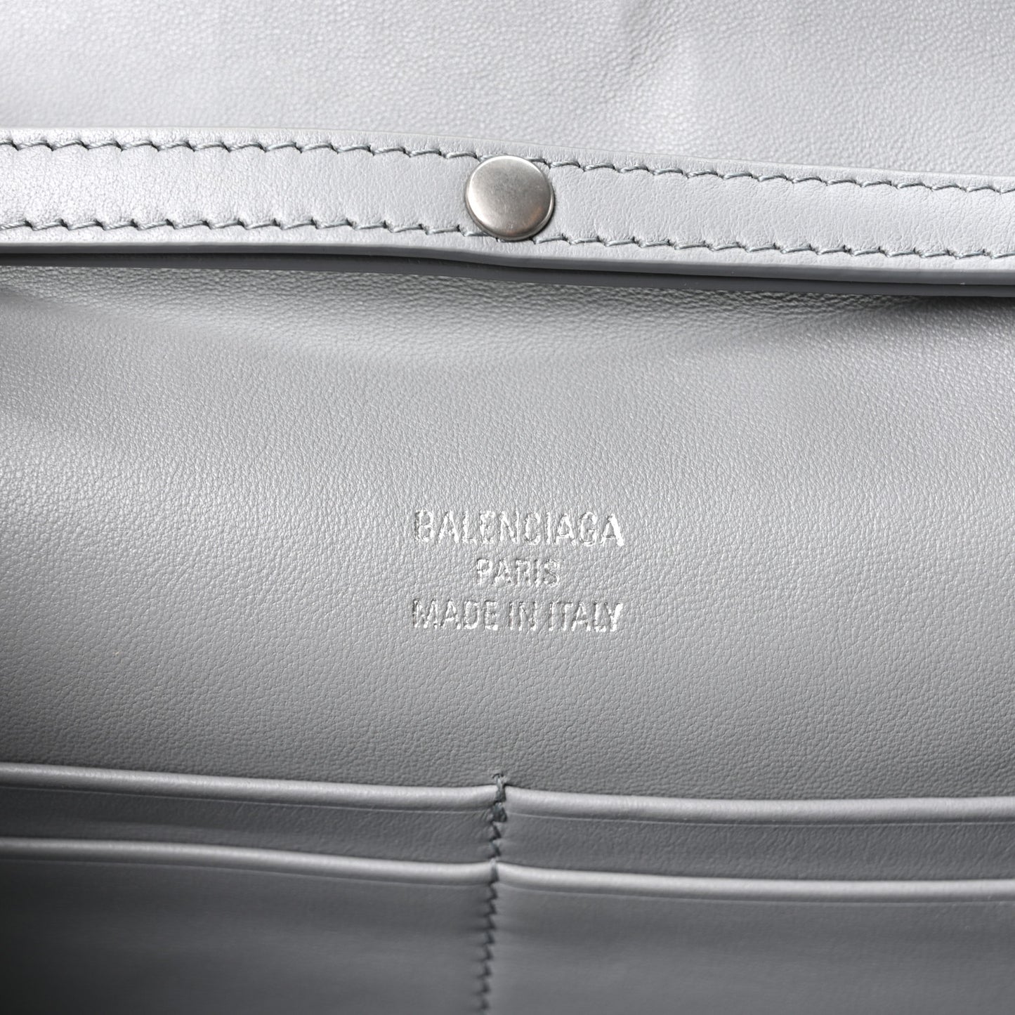 Smooth Calfskin Small Bel Air Clutch On Strap Cloud Grey
