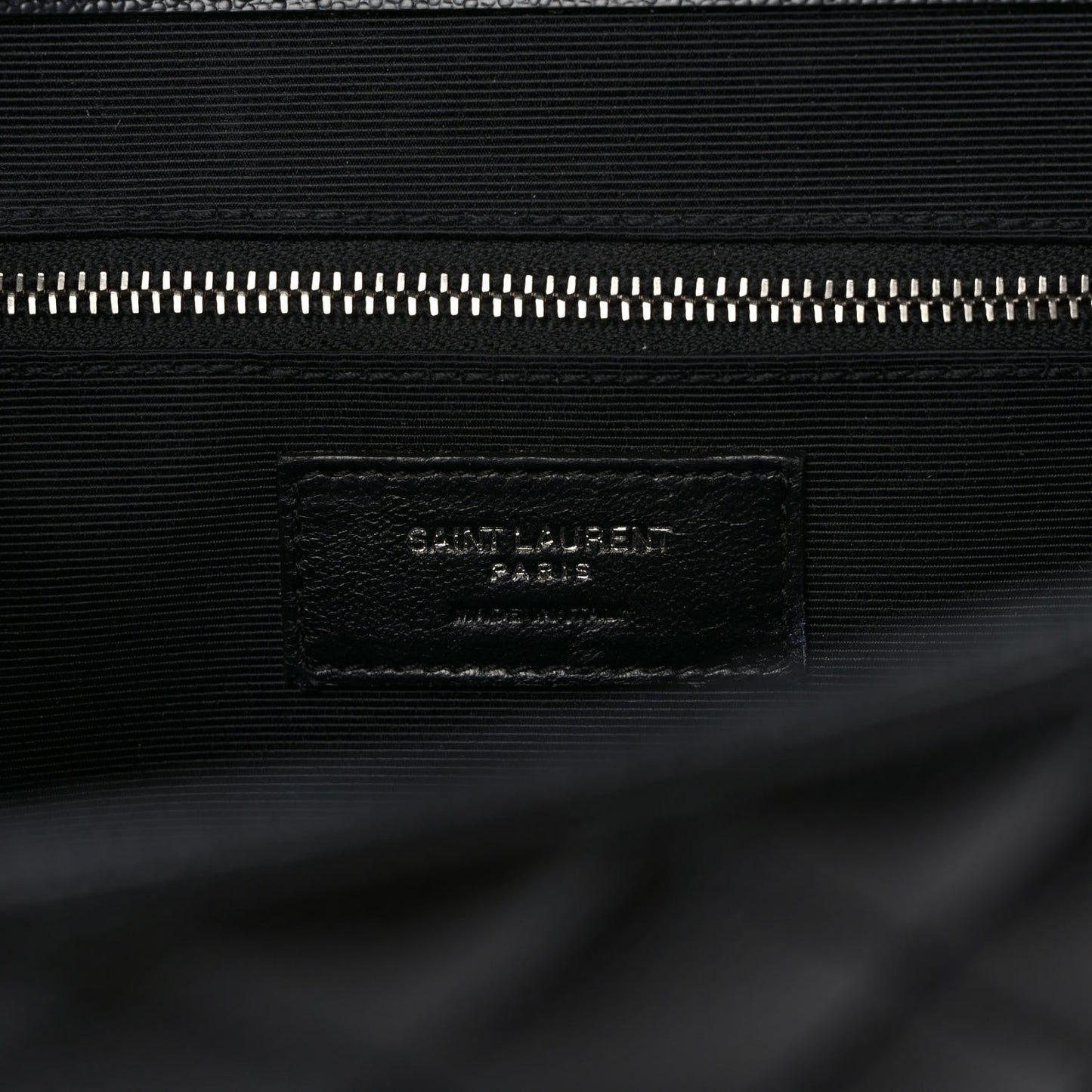 Grain De Poudre Textured Mixed Matelasse Large Triquilt Monogram Satchel Black