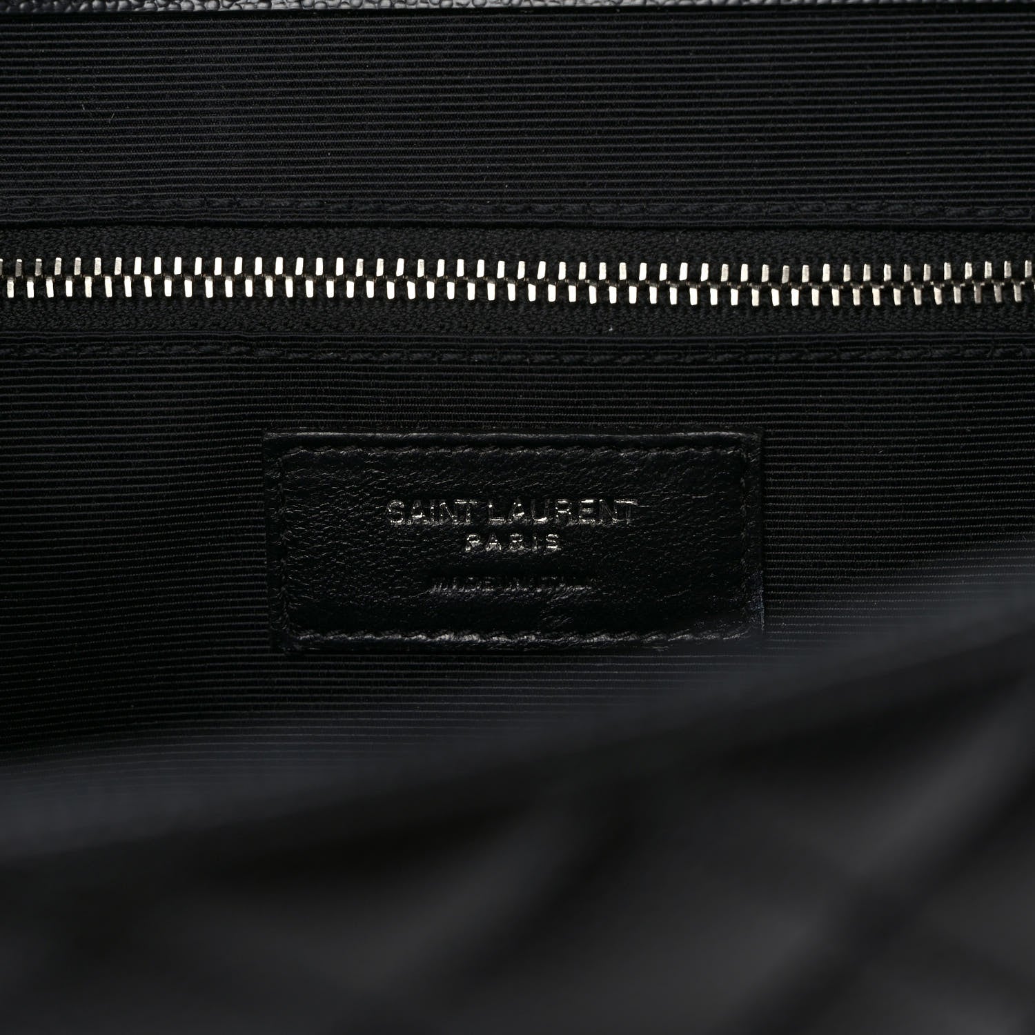 Saint Laurent Grain De Poudre Textured Mixed Matelasse Large Triquilt Monogram Satchel Black 6 of 10