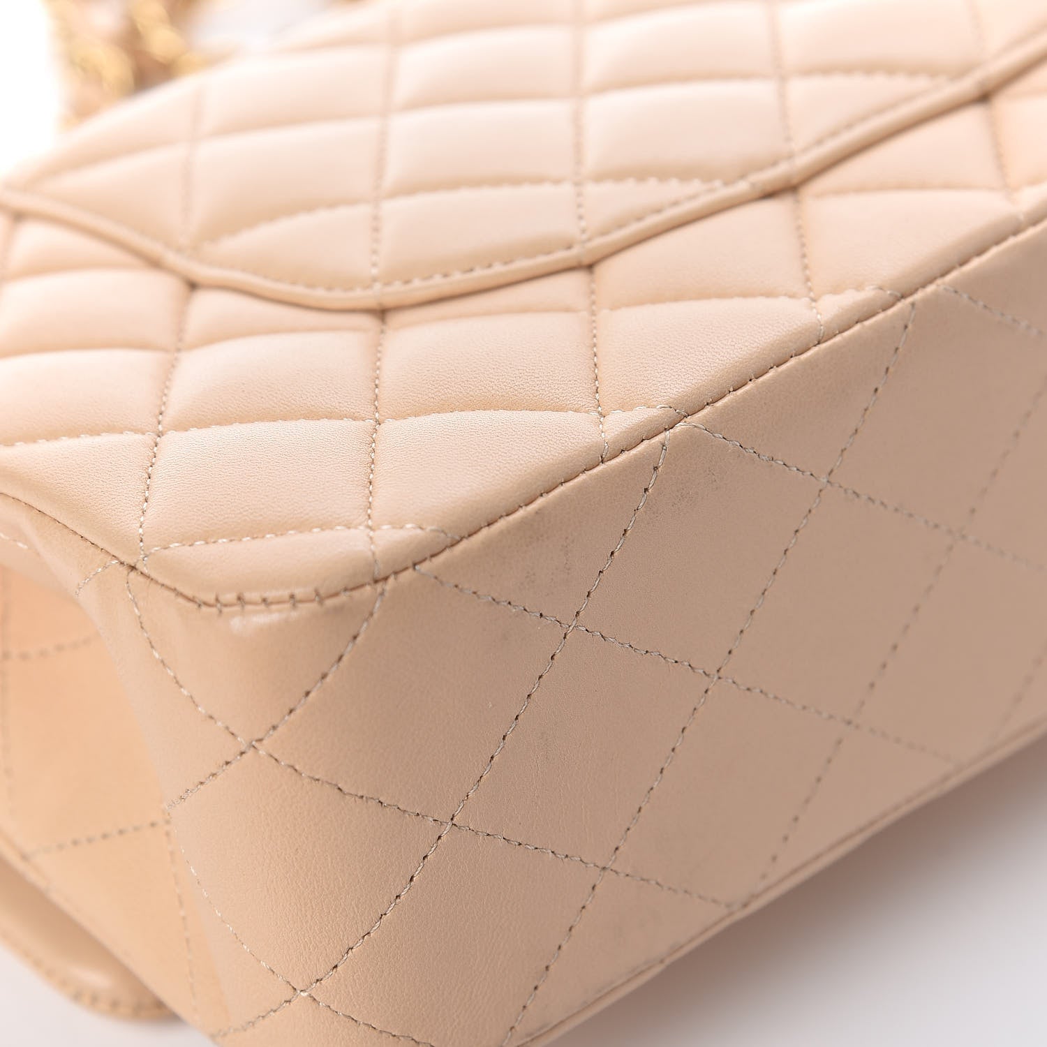 Chanel Lambskin Quilted Medium Double Flap Beige 10 of 14