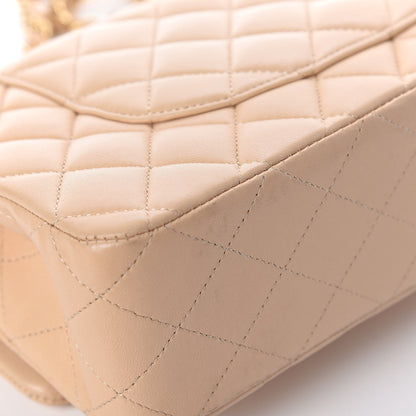 Chanel Lambskin Quilted Medium Double Flap Beige 10 of 14
