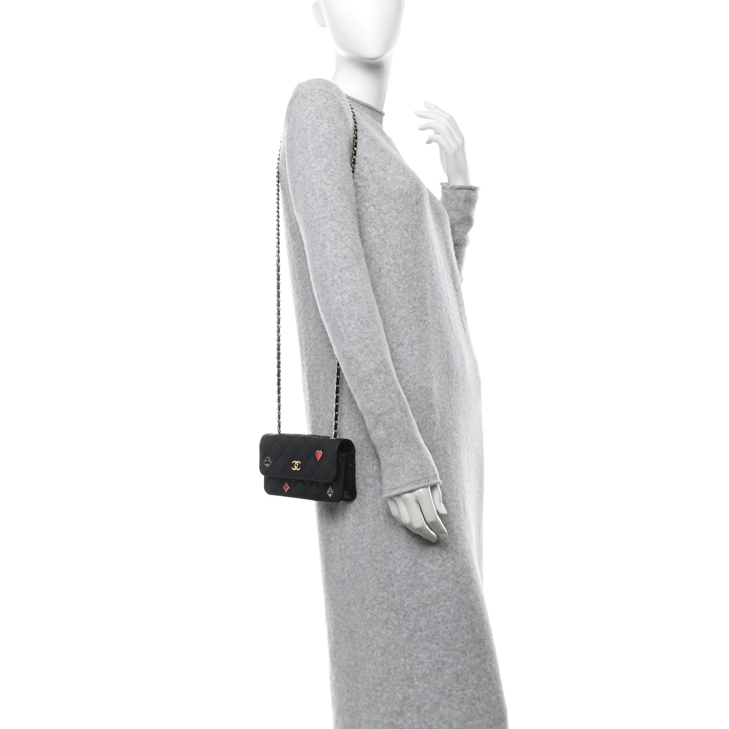 Chanel Caviar Quilted Enamel Coco Casino Flap Phone Holder With Chain Black 2 of 11