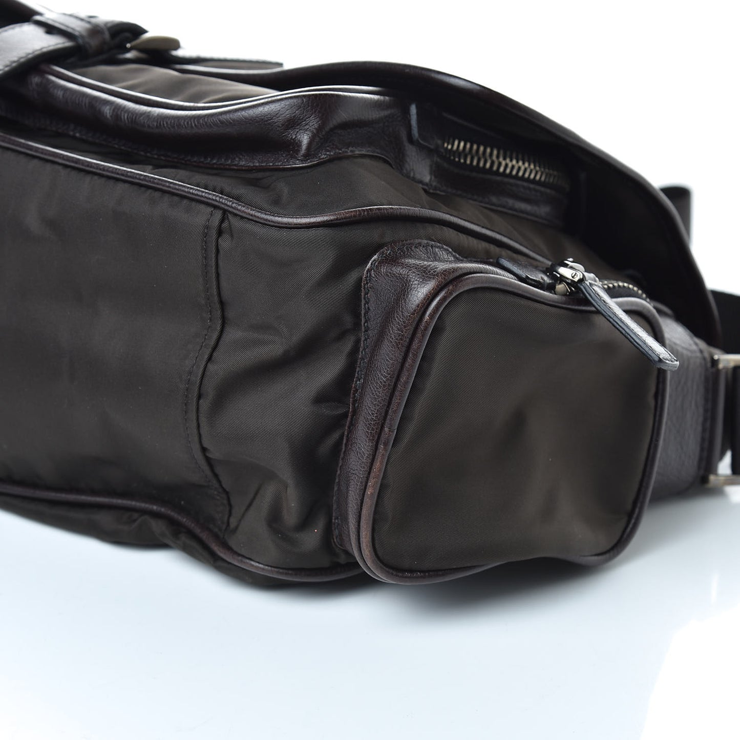 Tessuto Nylon Mix Messenger Bag Ebano