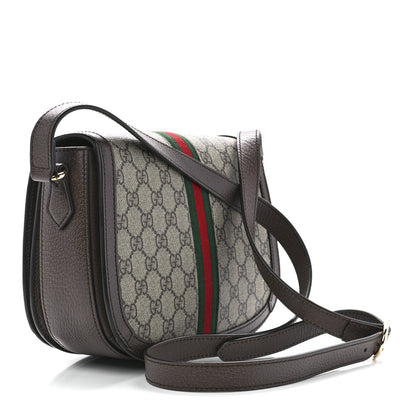 Gucci GG Supreme Monogram Web Small Ophidia Flap Messenger Bag Brown 3 of 12