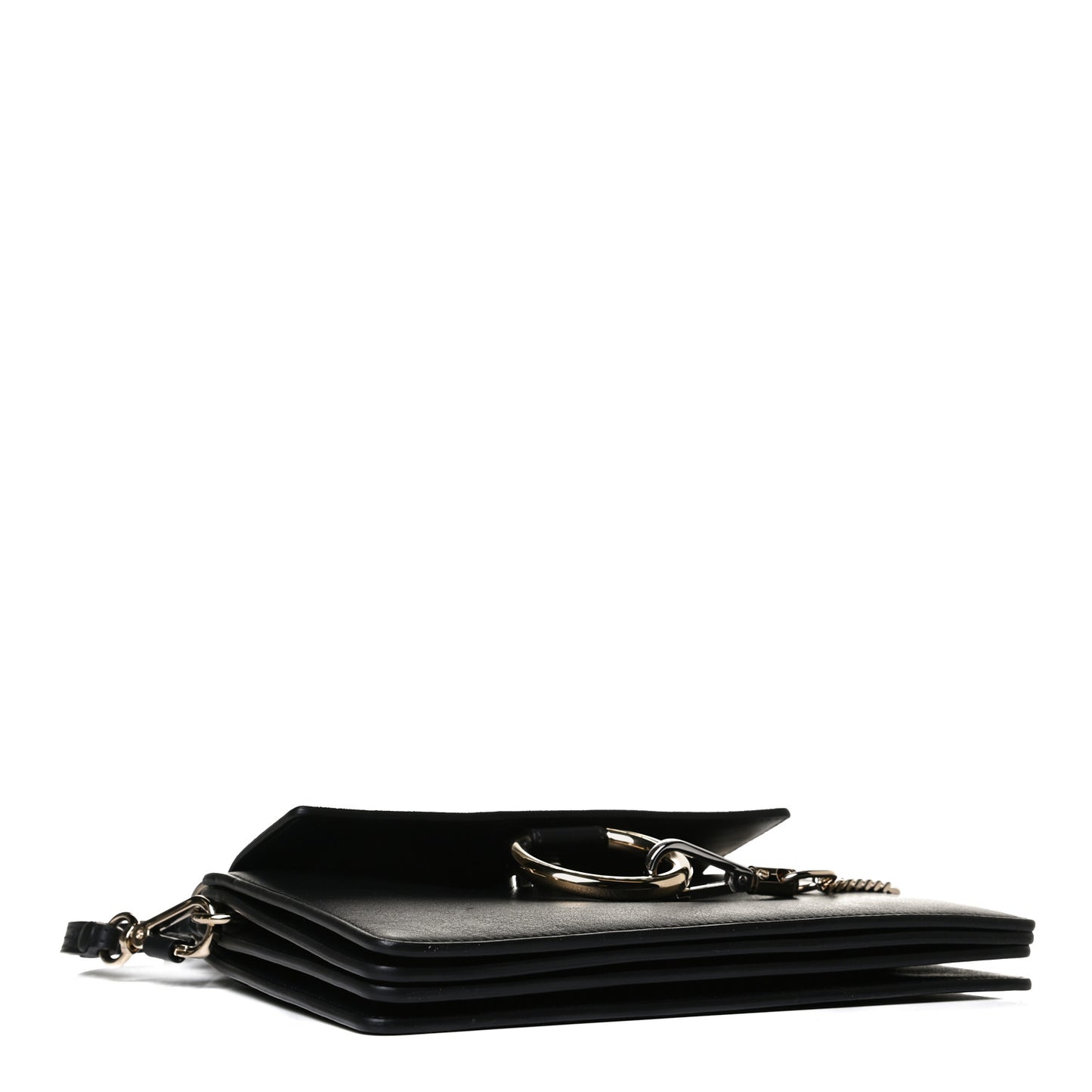 Suede Calfskin Small Faye Top Handle Bag Black