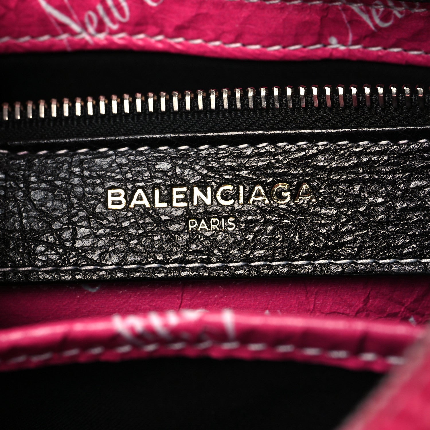Balenciaga Agneau Arena NYC S Bazar Shopper Tote Rose Black Gris Rouge 6 of 11