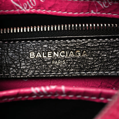 Balenciaga Agneau Arena NYC S Bazar Shopper Tote Rose Black Gris Rouge 6 of 11