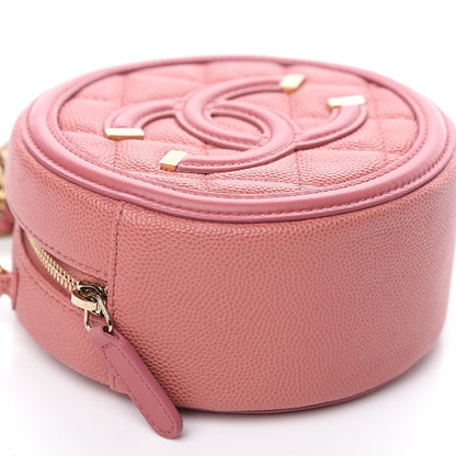 Chanel Caviar Quilted Round Filigree Crossbody Pink 7 of 8