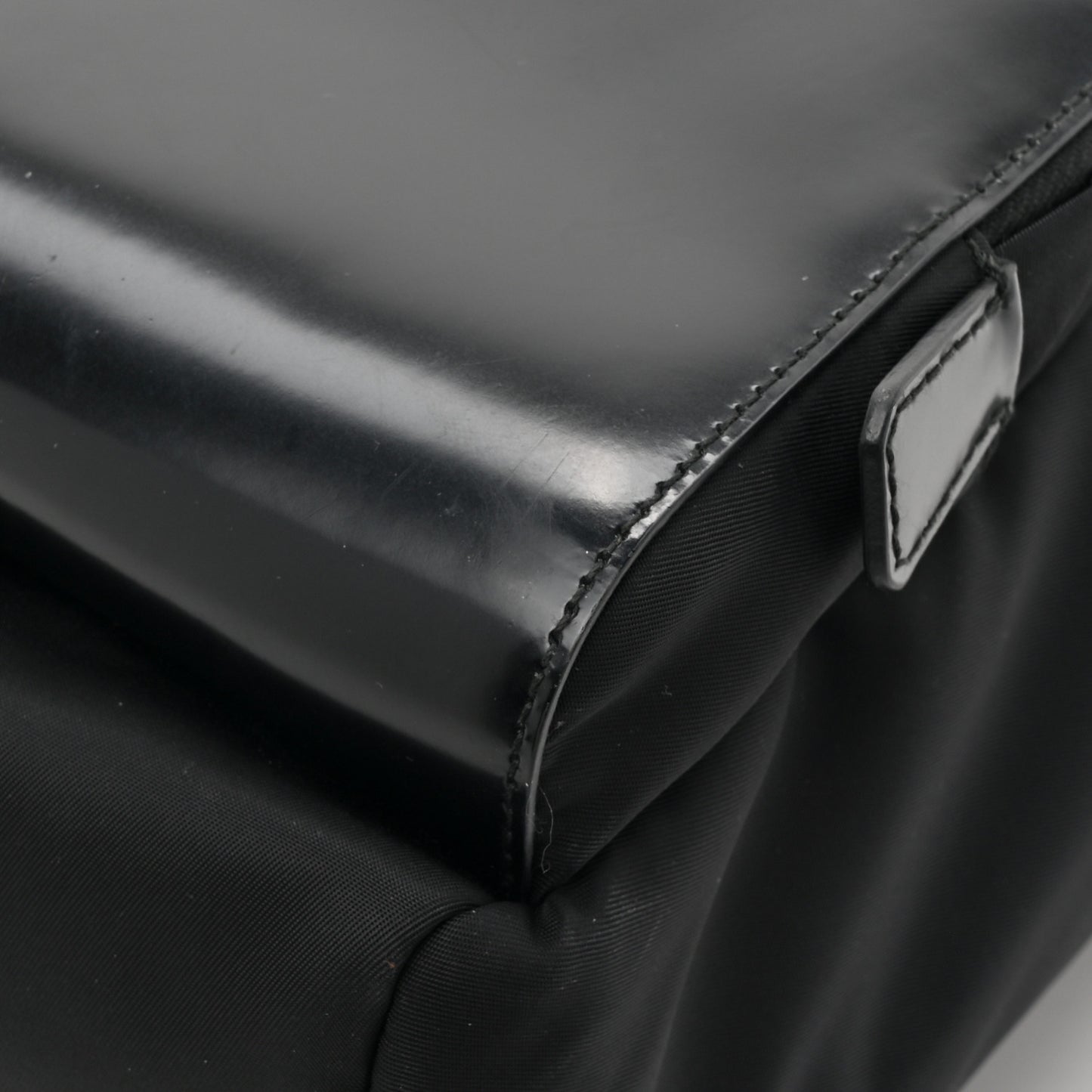 Nylon Brushed Calfskin Mini Backpack Black