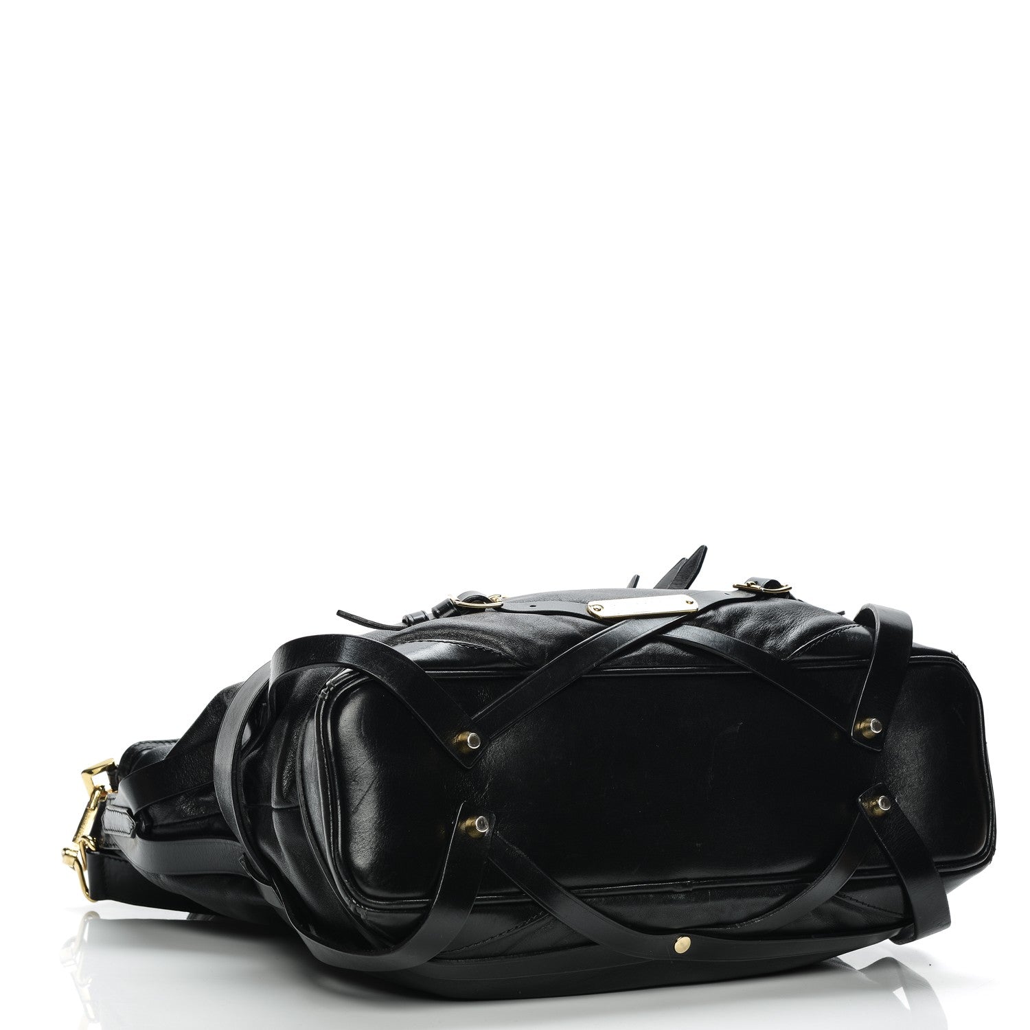 Burberry Soft Lambskin Bridle Calfskin Medium Gosford Hobo Black 4 of 11