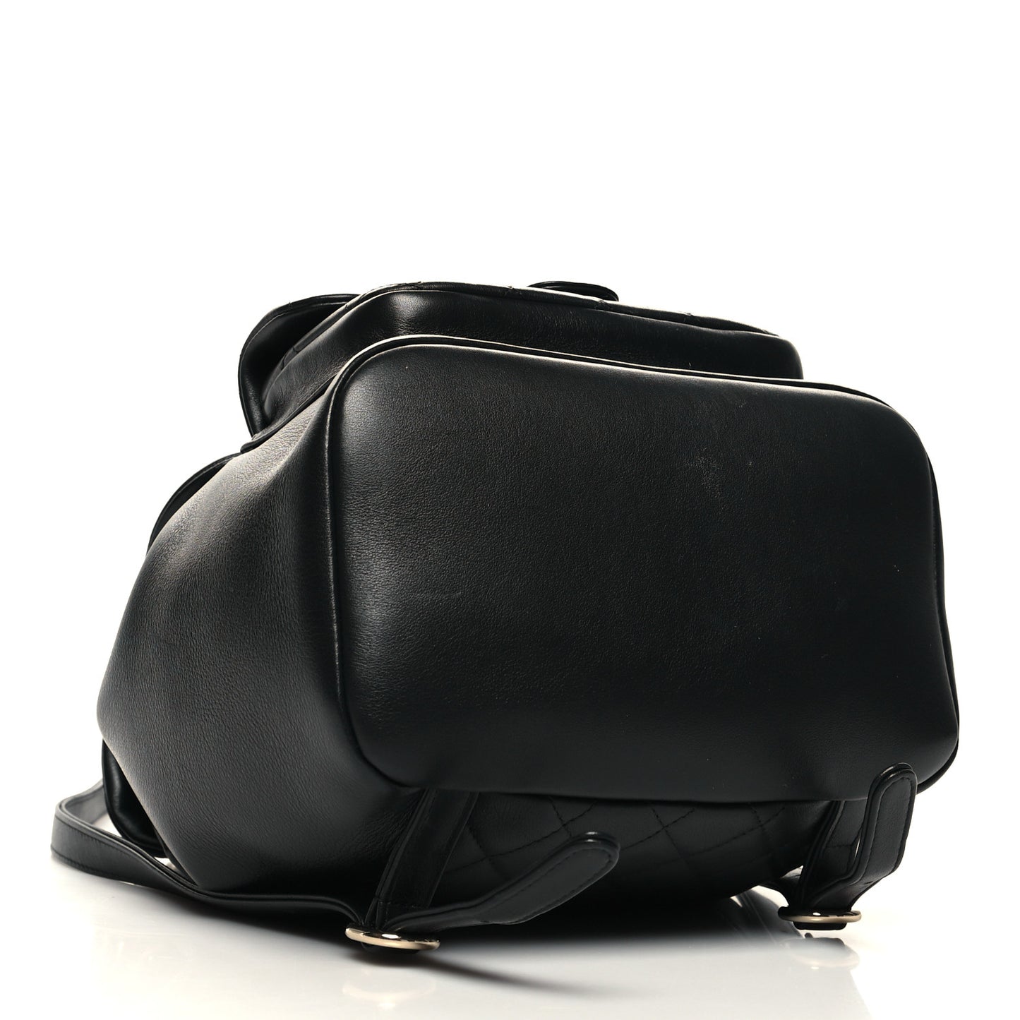 Lambskin Quilted Large Duma Drawstring Backpack Black