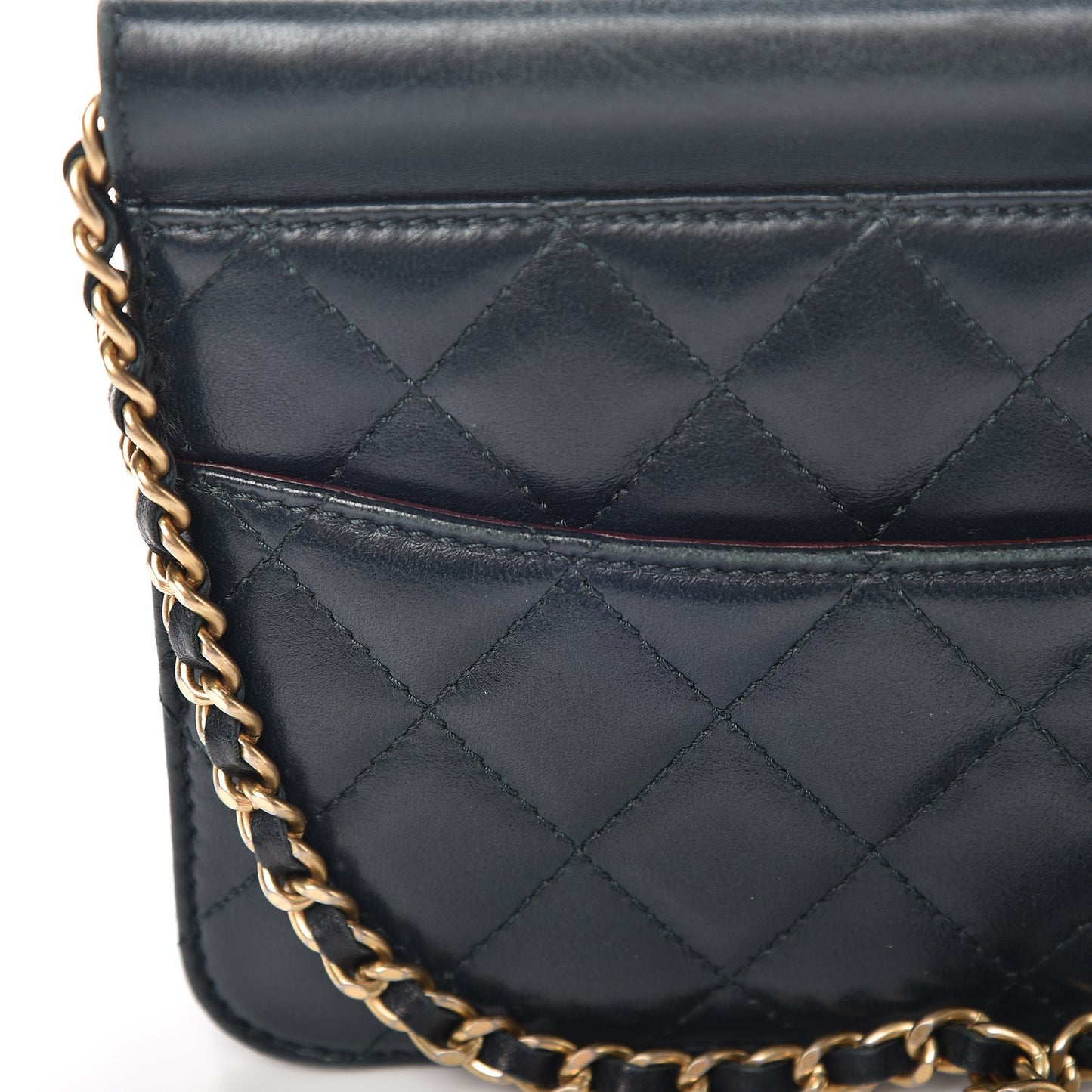 Lambskin Quilted Mini Crossing Times Flap Green