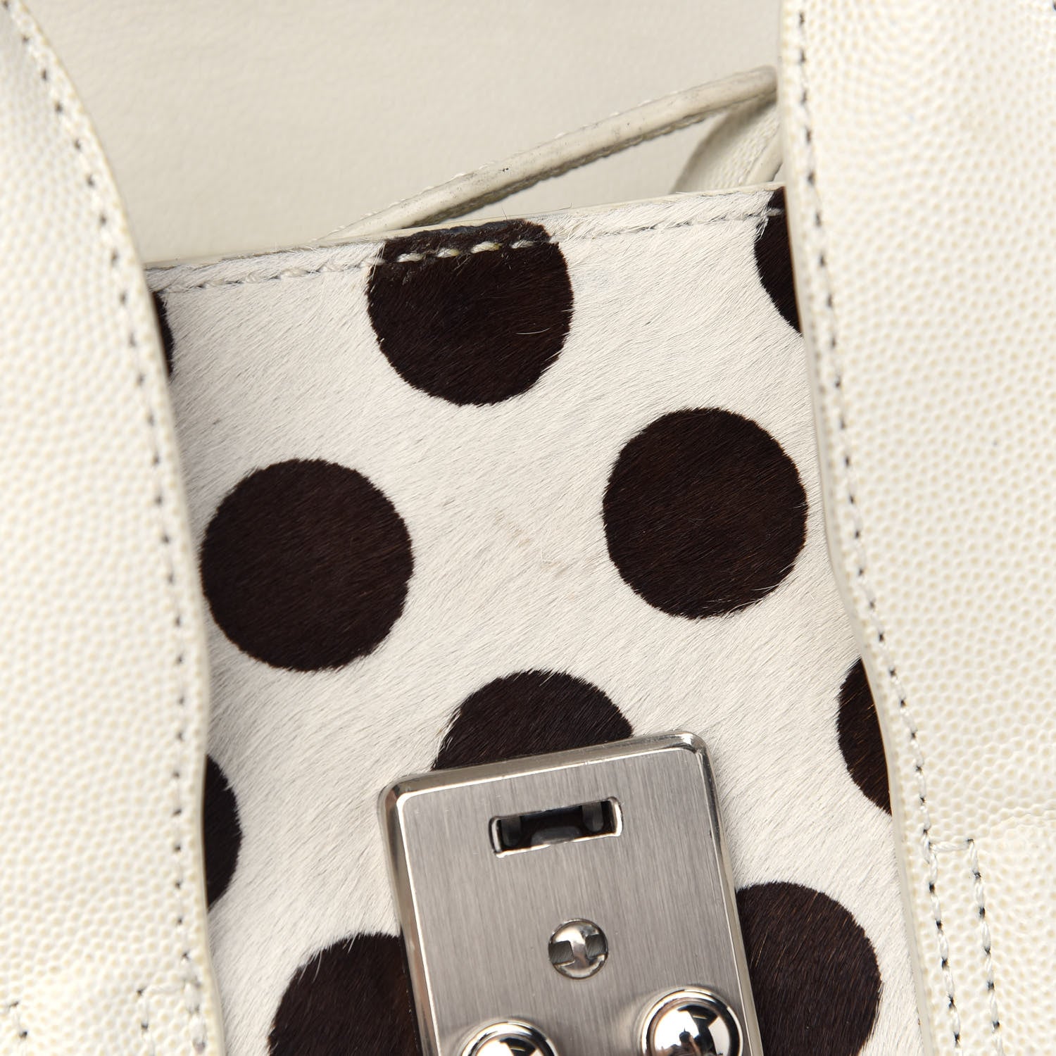 3.1 Phillip Lim Calf Hair Polka Dot Mini Pashli Satchel White Black 10 of 11