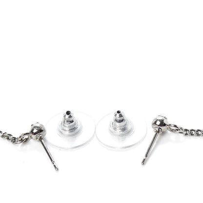 Chanel Baguette Crystal CC Drop Earrings Silver 3 of 4