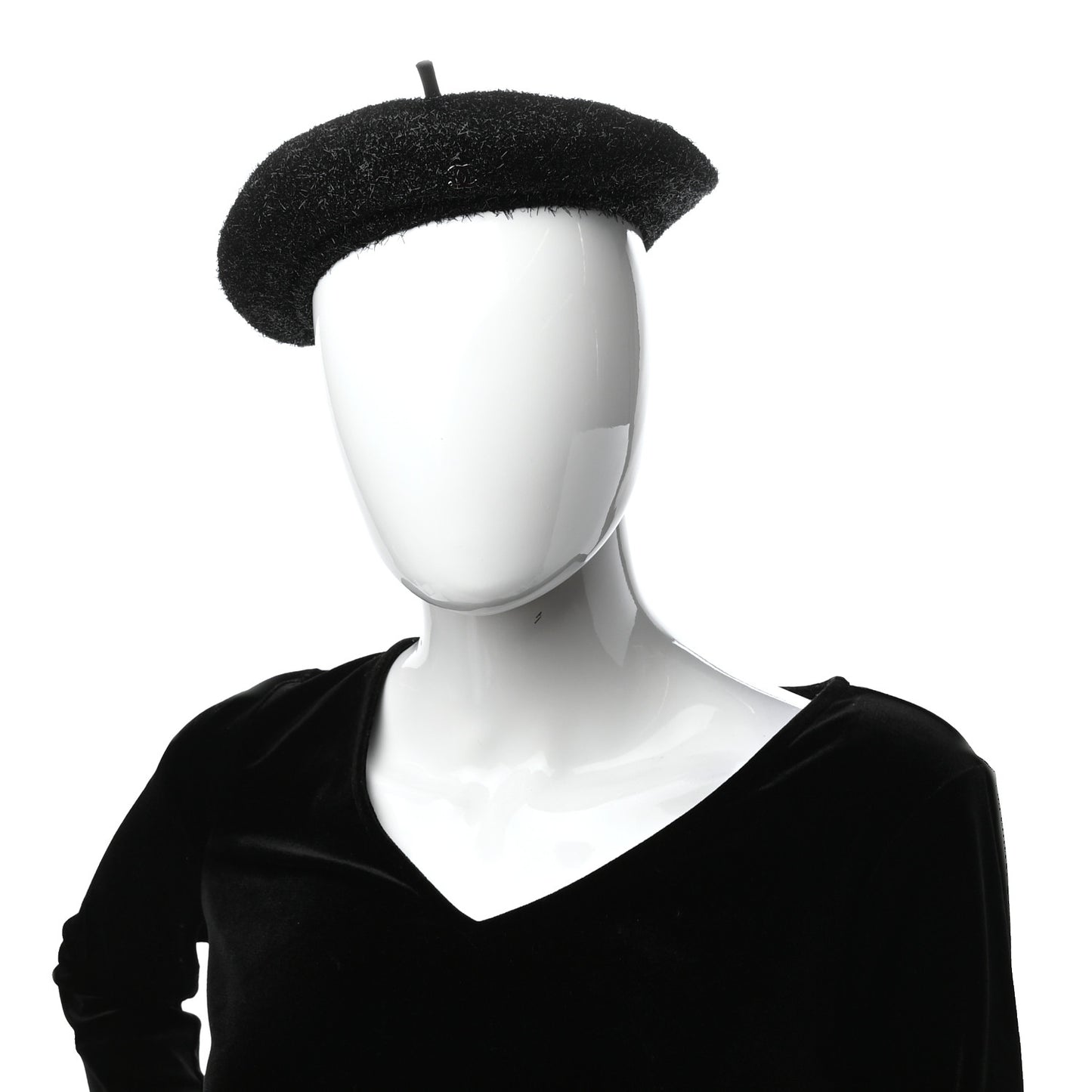 Cotton Polymide Beret Hat S Black