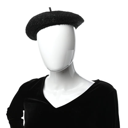 Chanel Cotton Polymide Beret Hat S Black 2 of 8