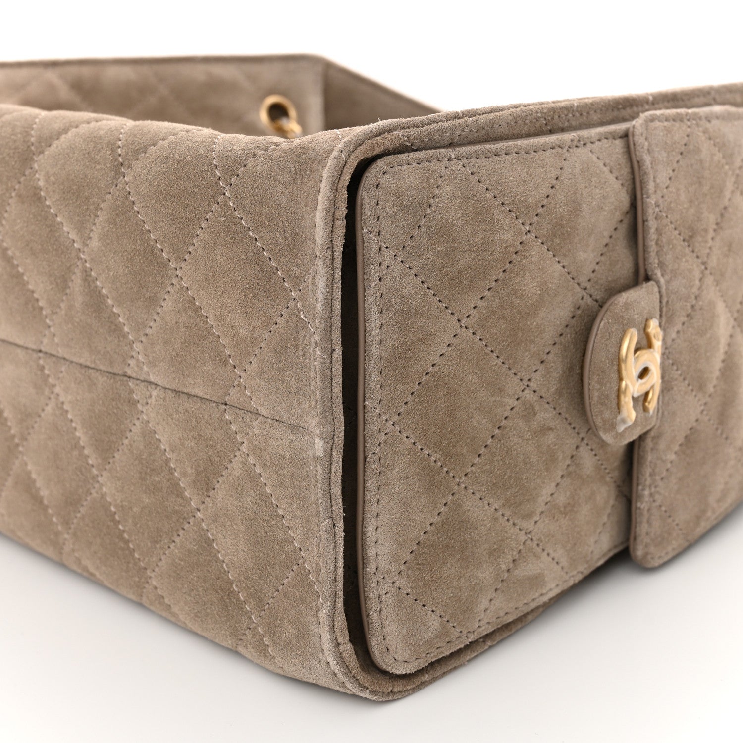 Chanel Suede Quilted Small Chanel 25 Handbag Dark Grey 9 of 11