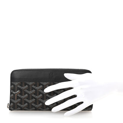 Goyard Goyardine Matignon Zip Around GM Wallet Black 2 of 7