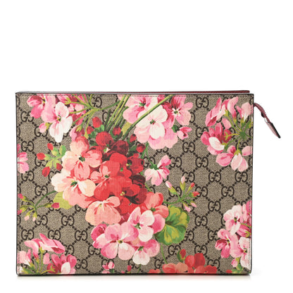 Gucci GG Supreme Monogram Blooms Large Cosmetic Case Beige Multicolor Dry Rose 1 of 7