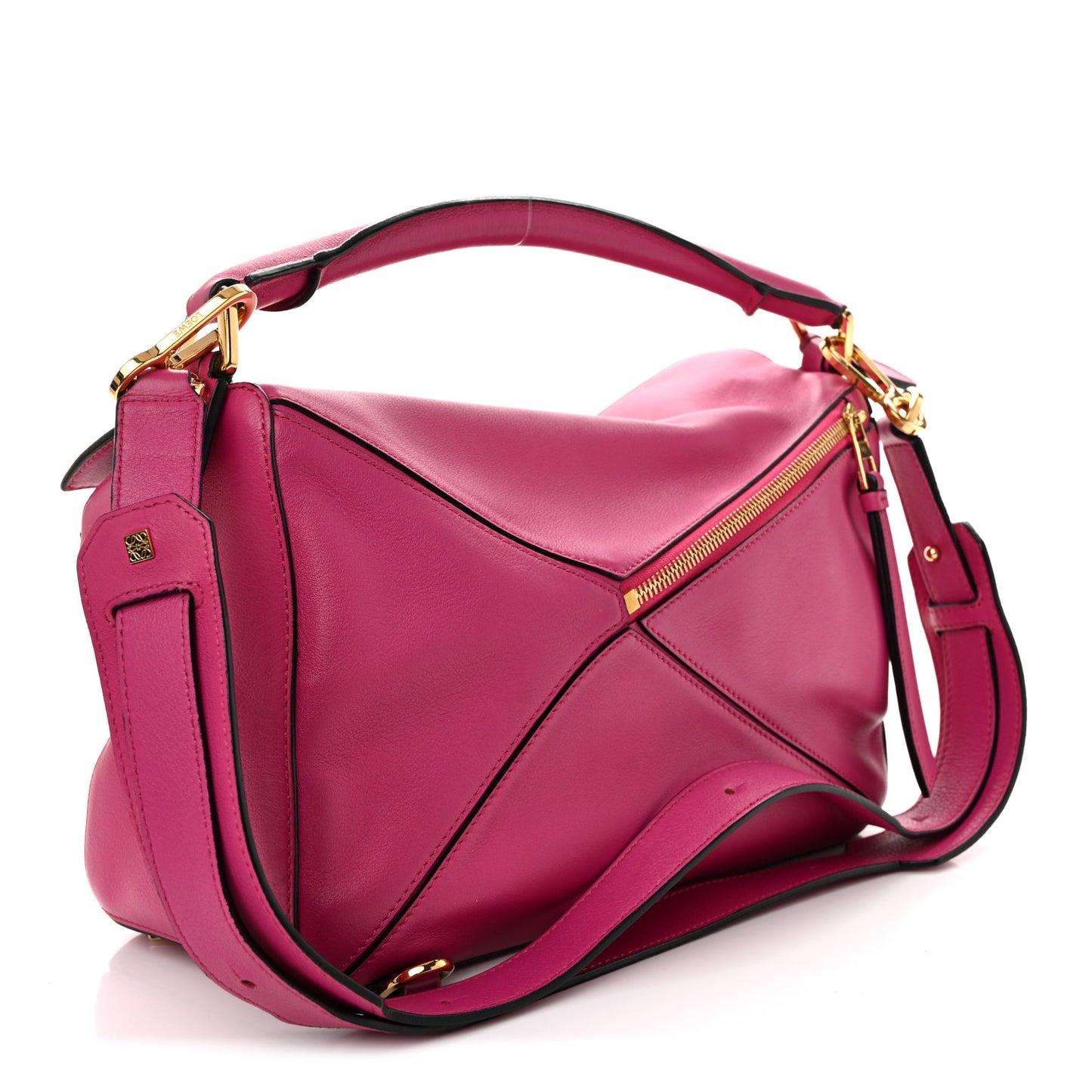 Calfskin Medium Puzzle Bag Fuchsia