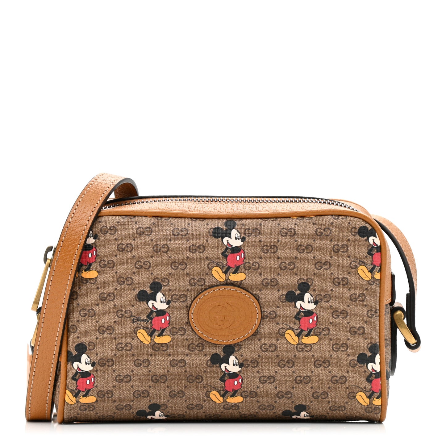 X DISNEY Mini Vintage GG Supreme Monogram Mickey Mouse Shoulder Bag Beige Vintage Sun Oil