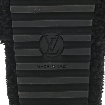 Louis Vuitton Shearling Bom Dia Flat Mules 41 Black 6 of 8