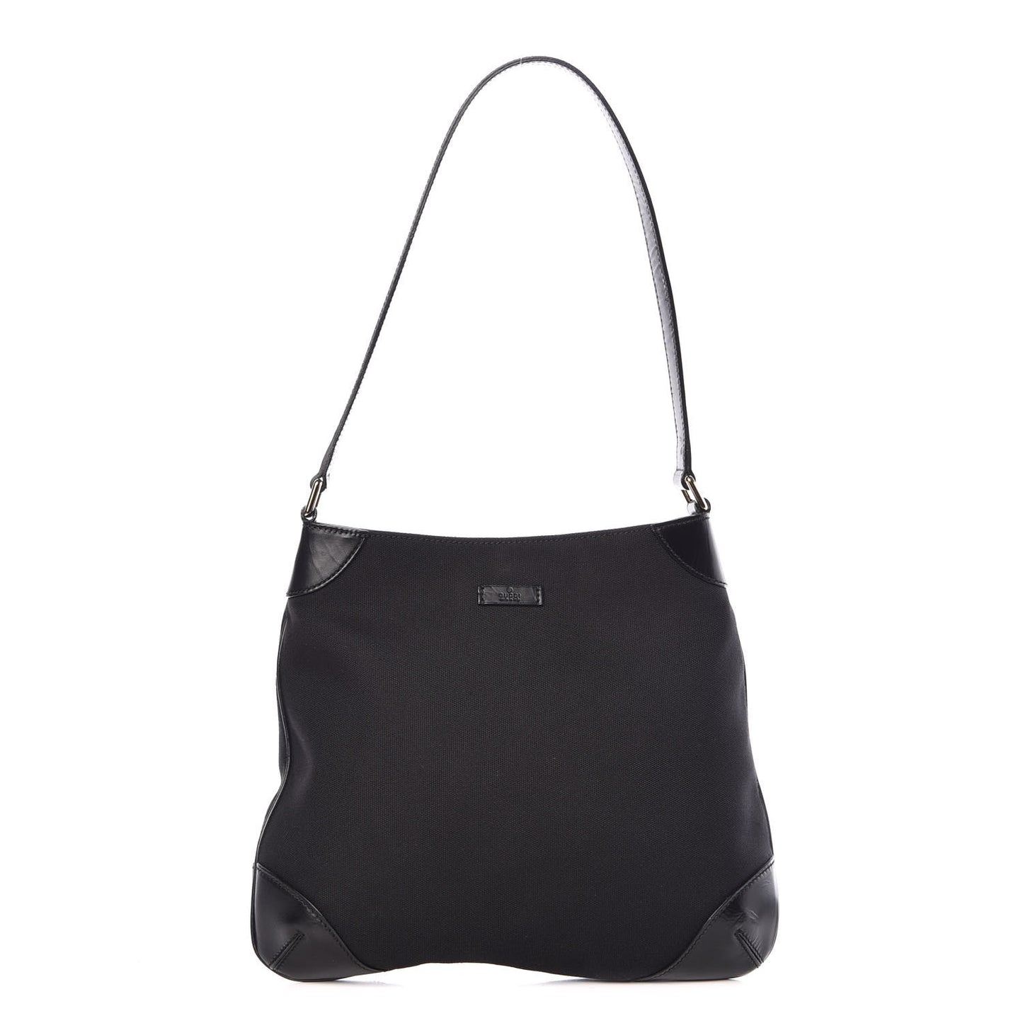 Canvas Signature Hobo Shoulder Bag Black