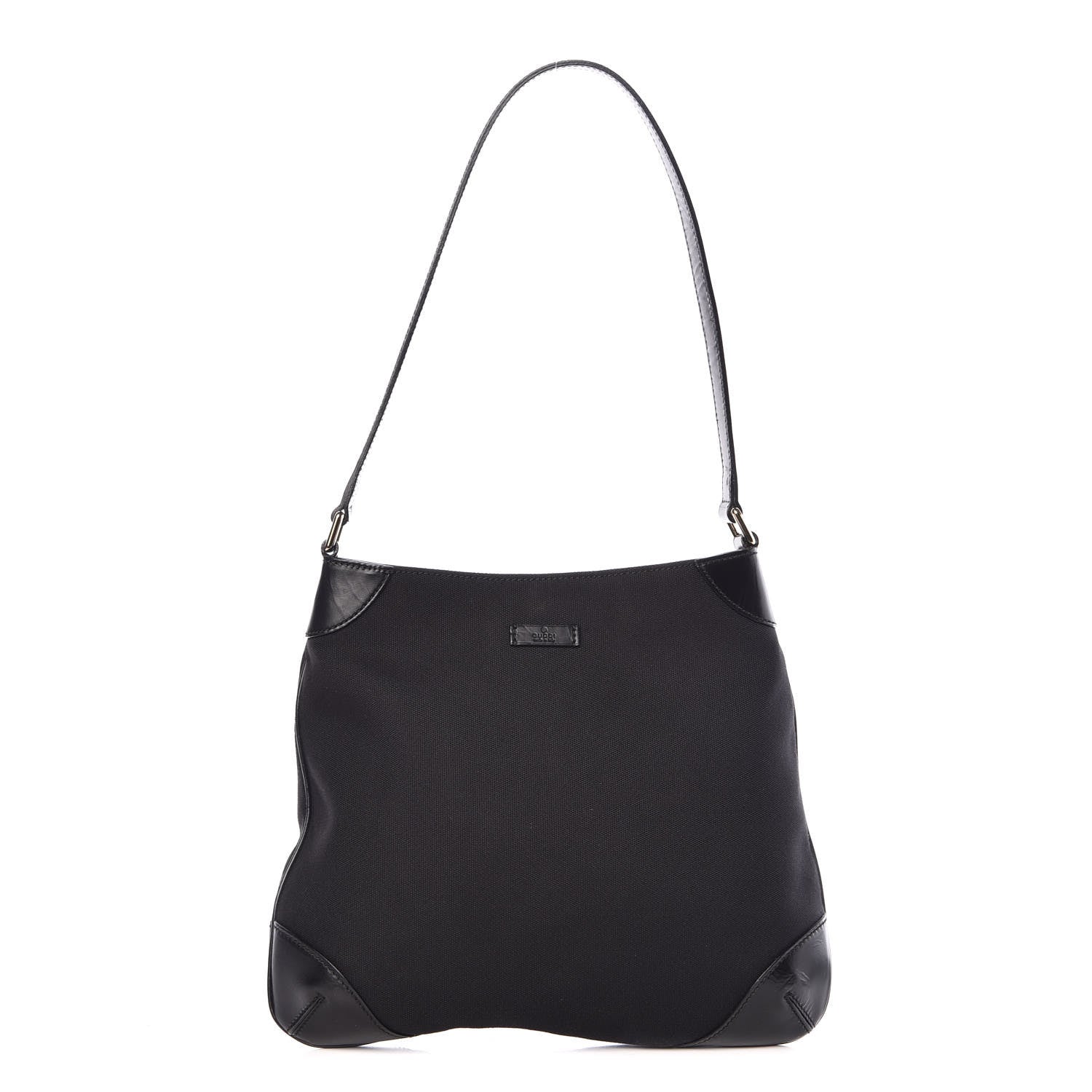 Gucci Canvas Signature Hobo Shoulder Bag Black 1 of 11