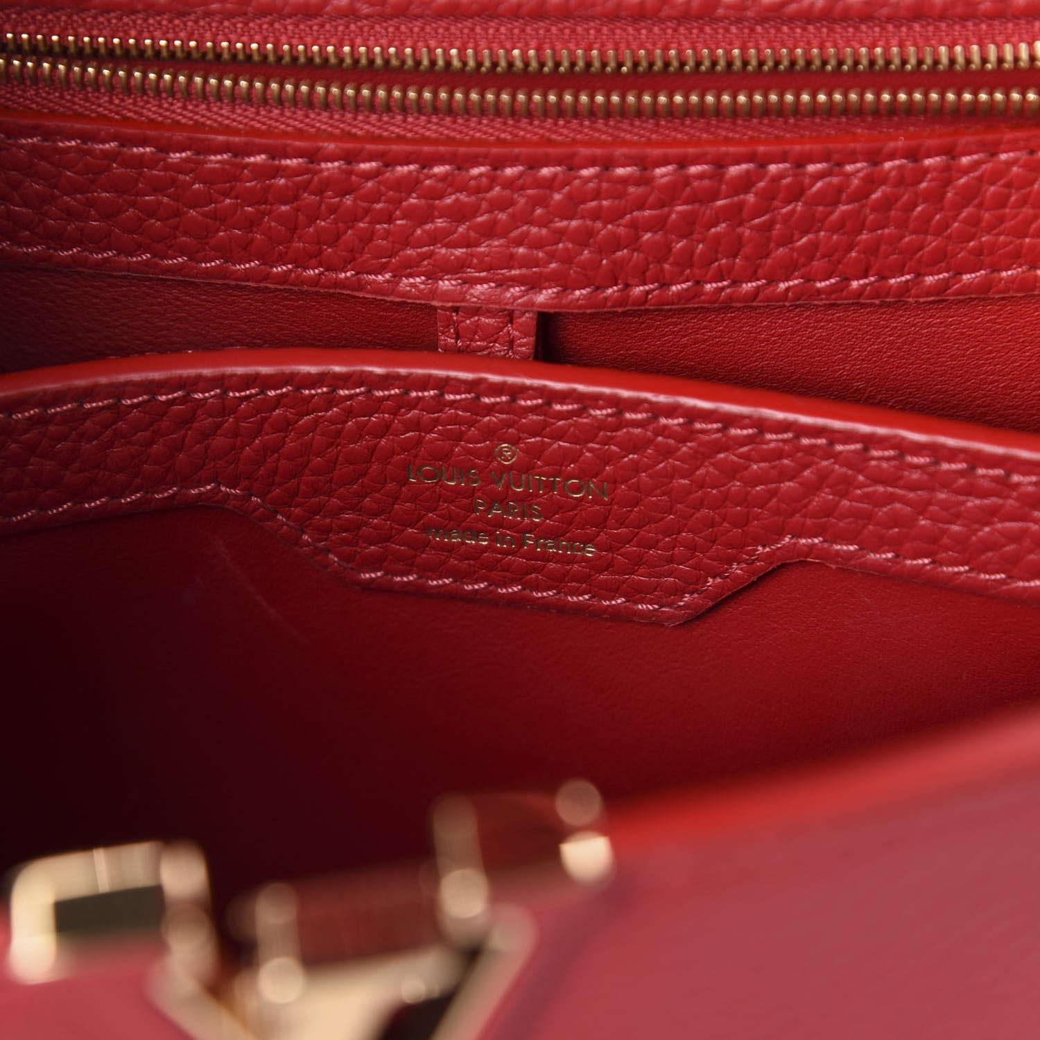 Louis Vuitton Taurillon Capucines BB Rubis 6 of 8
