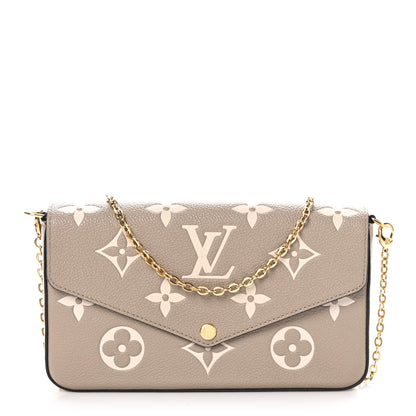 Louis Vuitton Empreinte Monogram Giant Felicie Pochette Tourterelle Creme 1 of 10