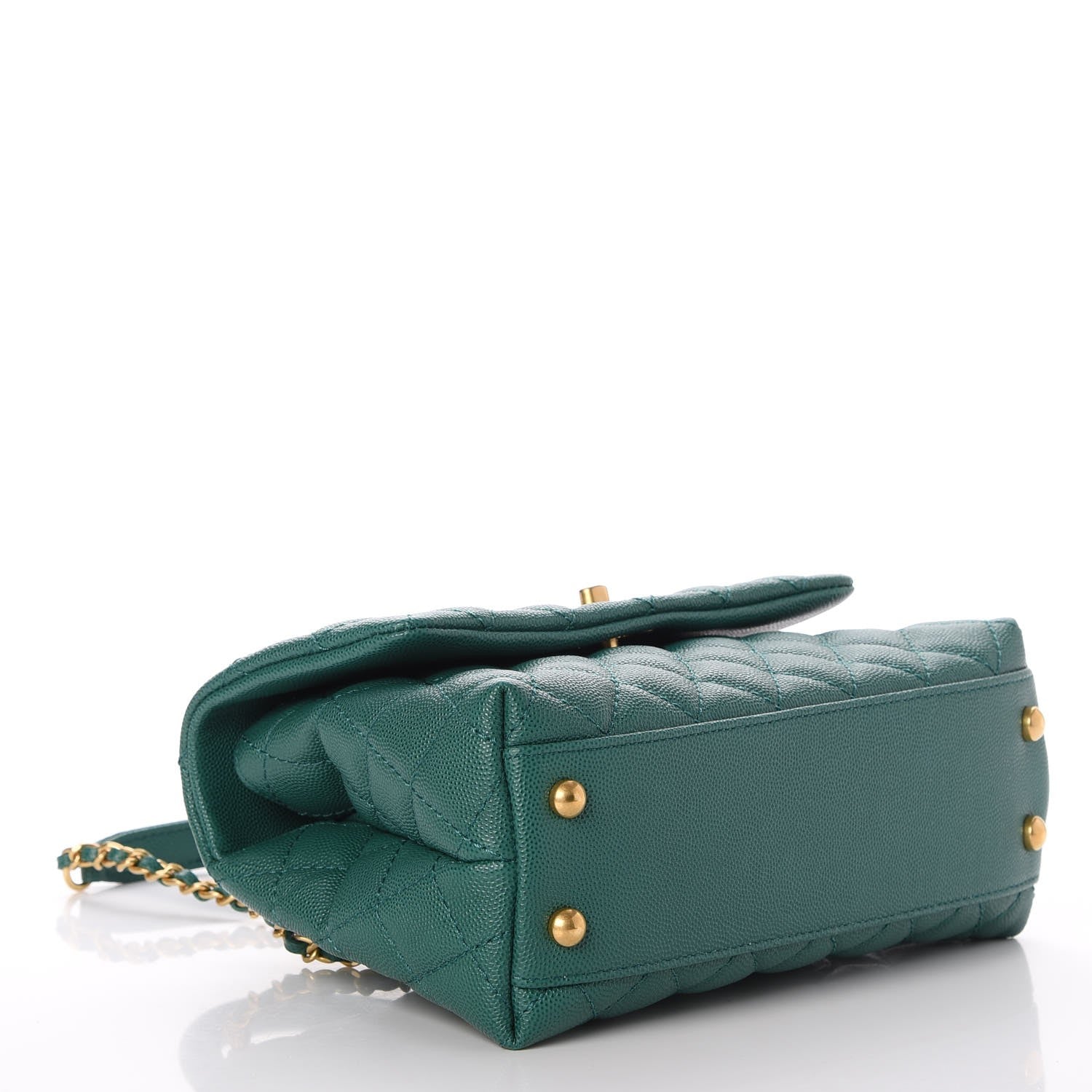 Chanel Caviar Quilted Mini Coco Handle Flap Green 5 of 11