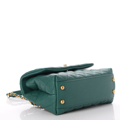 Chanel Caviar Quilted Mini Coco Handle Flap Green 5 of 11