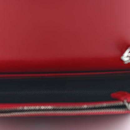 Saint Laurent Calfskin Crocodile Embossed Kate Monogram Tassel Chain Wallet Red 5 of 8