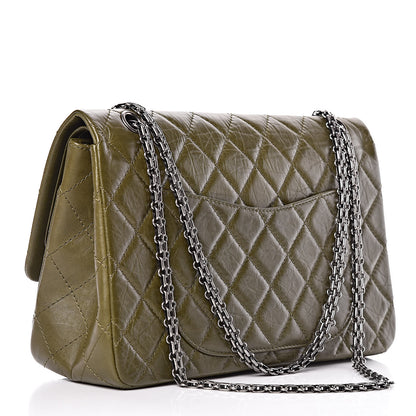 Chanel Aged Calfskin Quilted 2.55 Reissue 227 Flap Dark Green 3 of 9