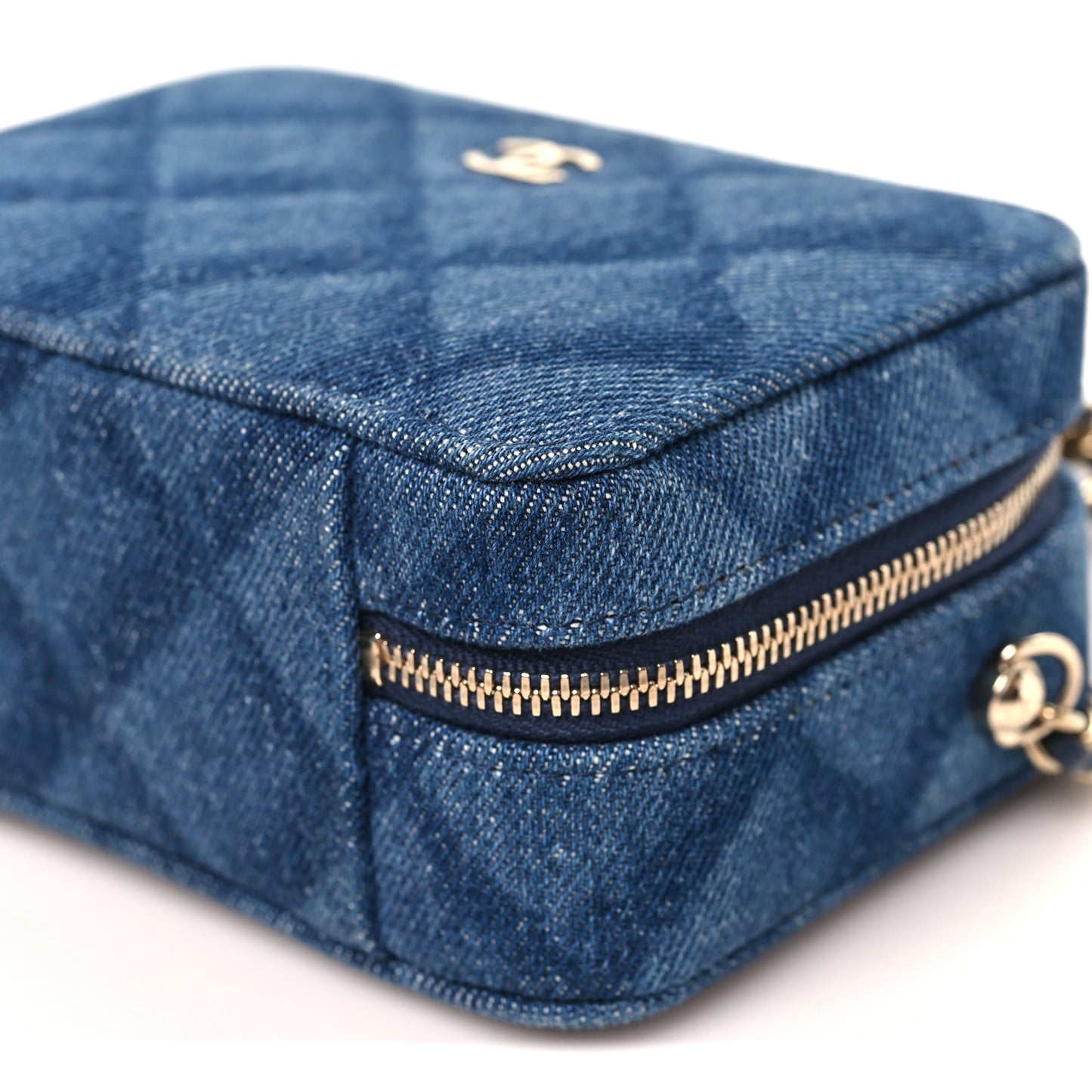 Printed Denim CC Camera Case Blue