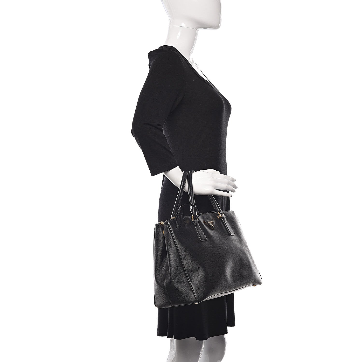 Prada Saffiano Medium Galleria Double Zip Tote Black 3 of 29