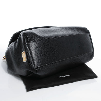 Dolce & Gabbana Grained Deerskin Medium Miss Sicily Satchel Black 4 of 11