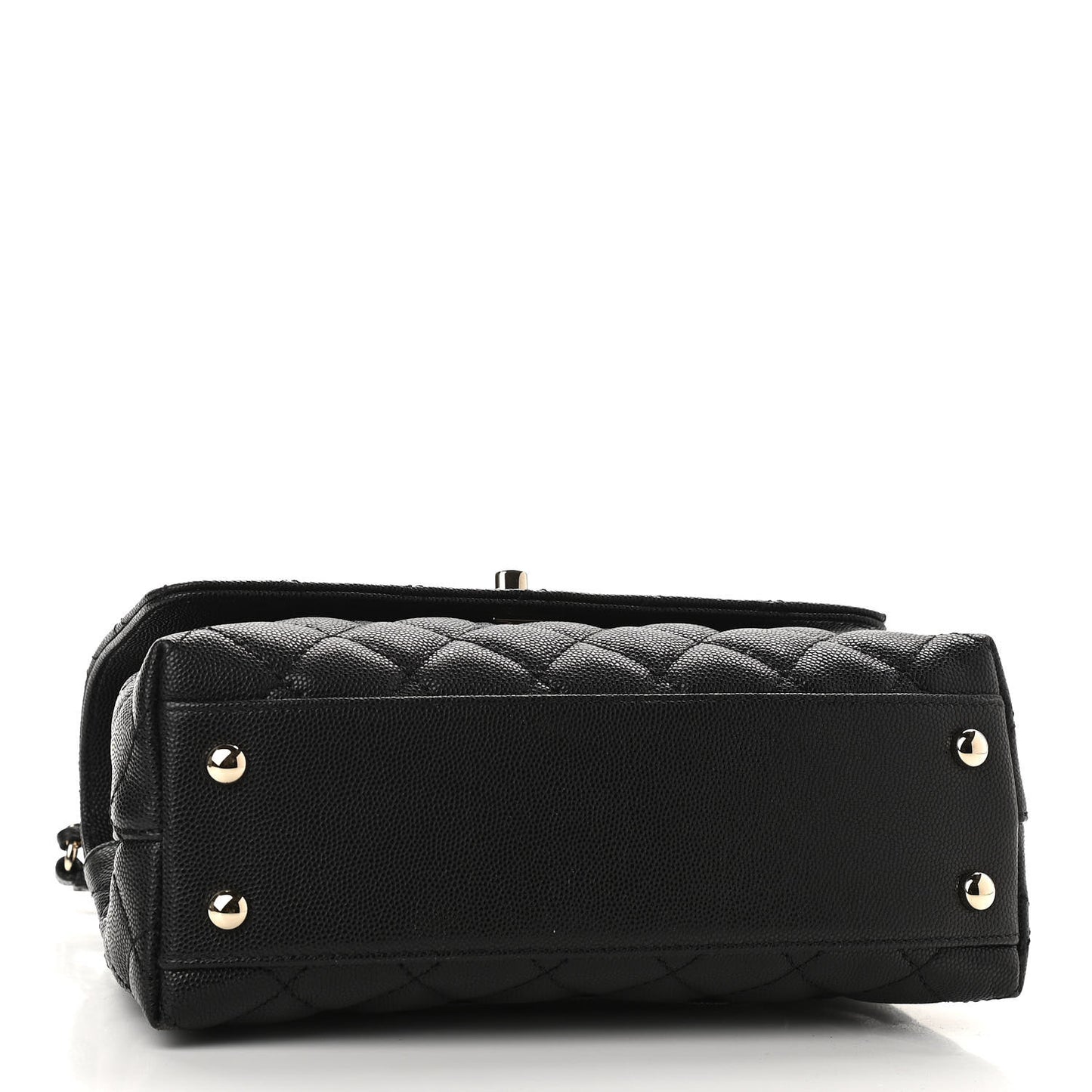 Caviar Quilted Mini Coco Handle Flap Black