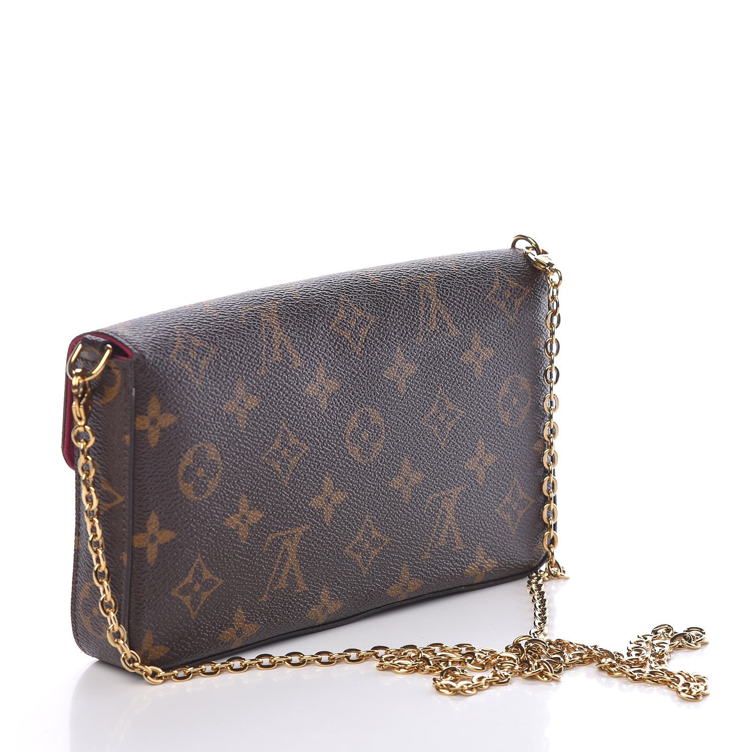 Louis Vuitton Monogram Pochette Felicie Chain Wallet Fuchsia 3 of 12