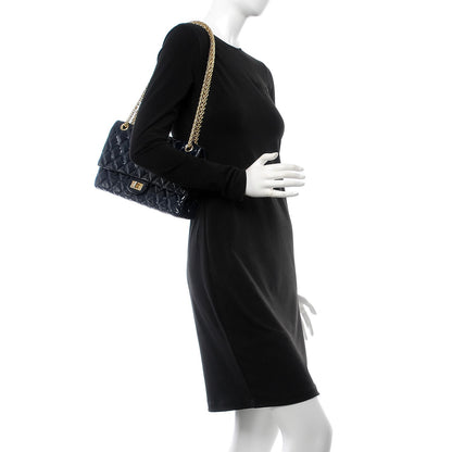 Chanel Distressed Patent Quilted 2.55 Reissue 226 Flap Navy 3 of 10