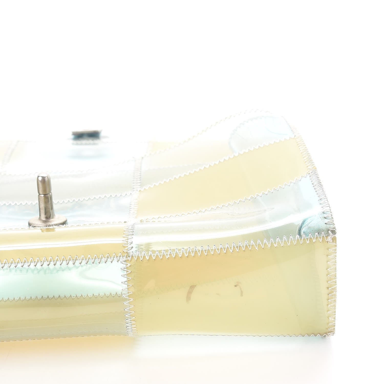 Chanel PVC Stitched Flap Beige Light Blue 10 of 13