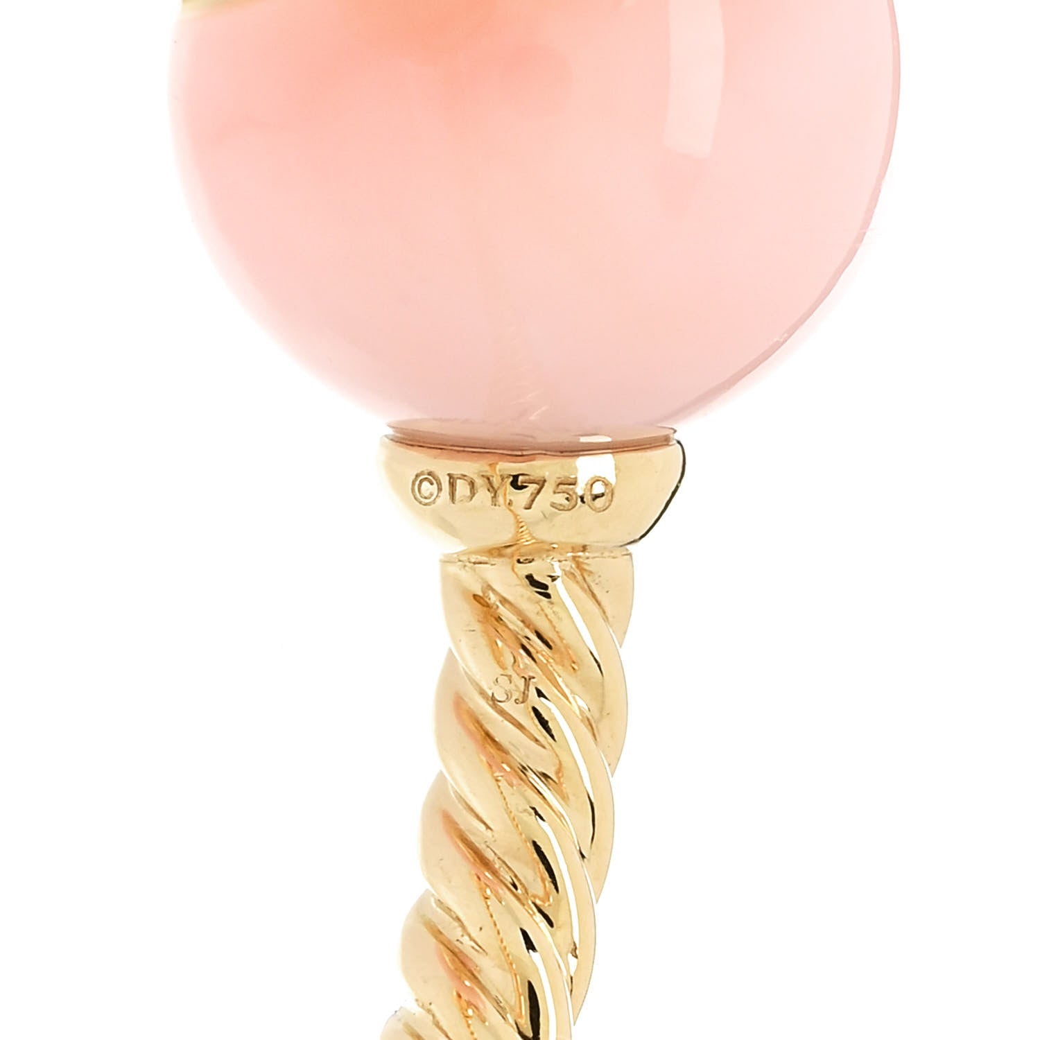 David Yurman 18K Yellow Gold Diamond Pink Opal Solari Cluster Ring 54 7 5 of 5