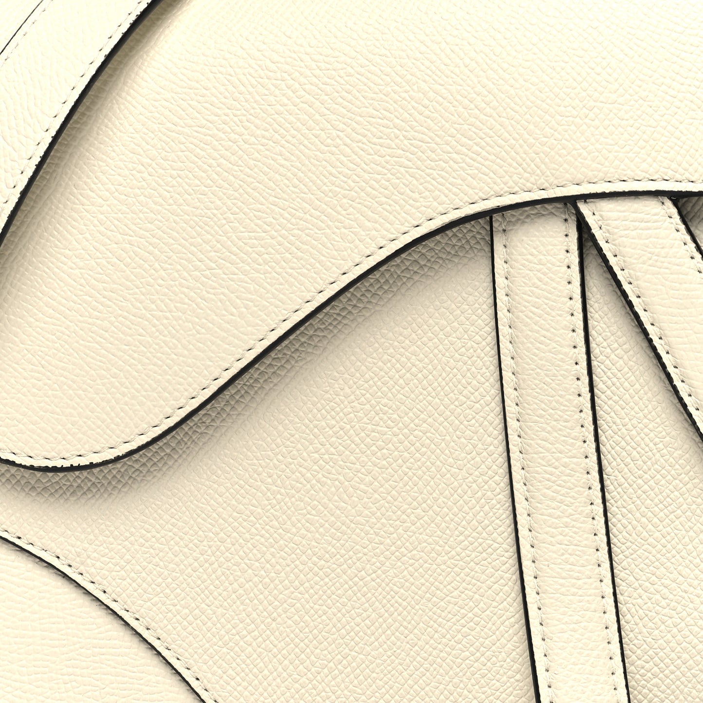 Grained Calfskin Saddle Bag With Strap Latte